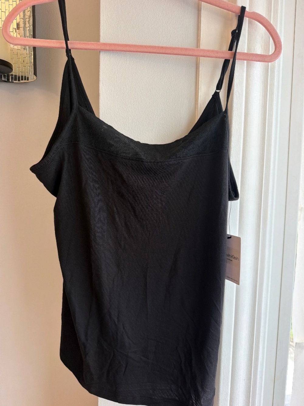 Calvin Klein sleepwear new large Cami, color black with lace.
